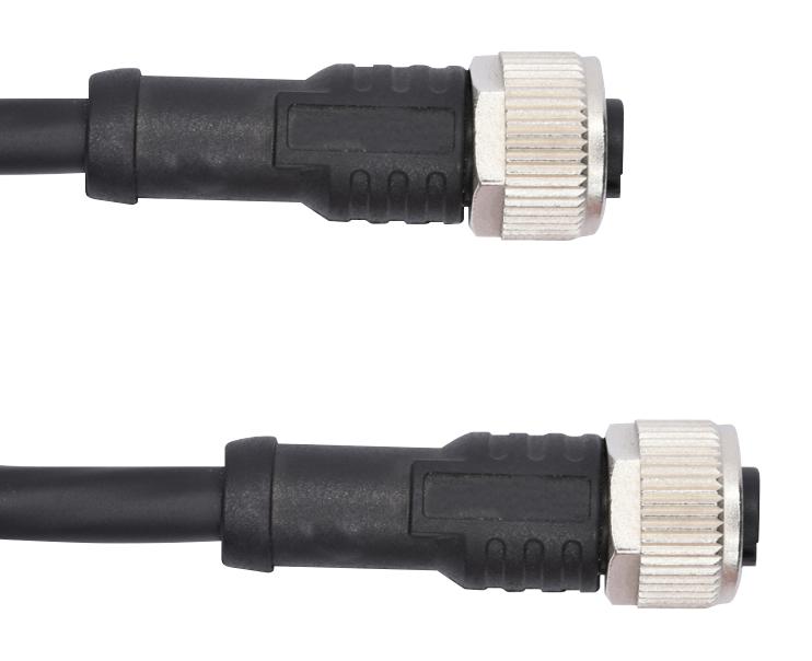 AMPHENOL LTW M12A08FL-12AFL-SBA05 Sensor Cable, A Code, Black, M12 Receptacle, M12 Receptacle, 8 Positions, 500 mm, 19.6 ", M Series