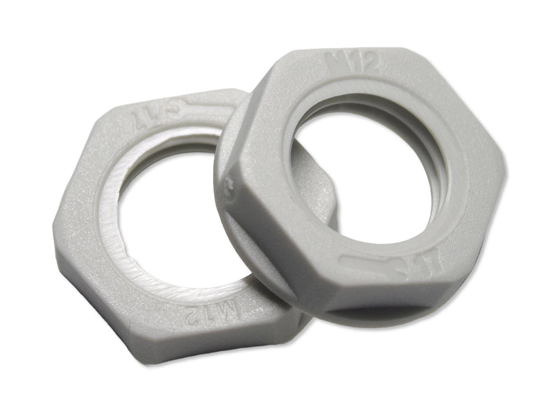MULTICOMP PRO MP015347 Locknut, Pack of 10, M12 x 1.5, Nylon (Polyamide), 5 mm