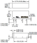 MURATA POWER SOLUTIONS MEV3S1215SC Isolated Through Hole DC/DC Converter, 3kV Isolation, ITE, 1:1, 3 W, 1 Output, 15 V, 200 mA