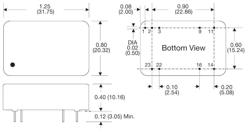 XP POWER JTF1224S15 Isolated Through Hole DC/DC Converter, 4:1 Input, ITE, DIP, 4:1, 12 W, 1 Output, 15 V