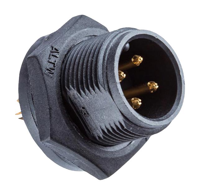 AMPHENOL LTW ABD-06PMMS-SC7001 Circular Connector, Standard Series, Panel Mount Receptacle, 6 Contacts, Solder Pin, Threaded