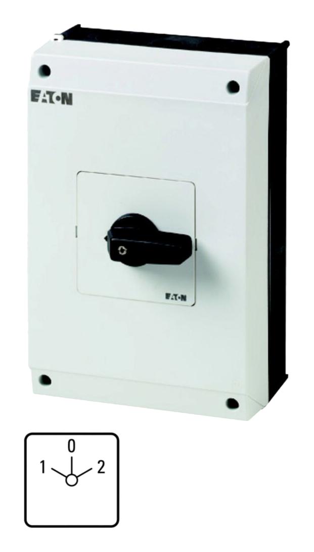 EATON MOELLER T5B-1-8210/I4 Rotary Switch, Change Over, 3 Position, 1 Pole, 60 &deg;, 63 A, 690 V, T5B Series