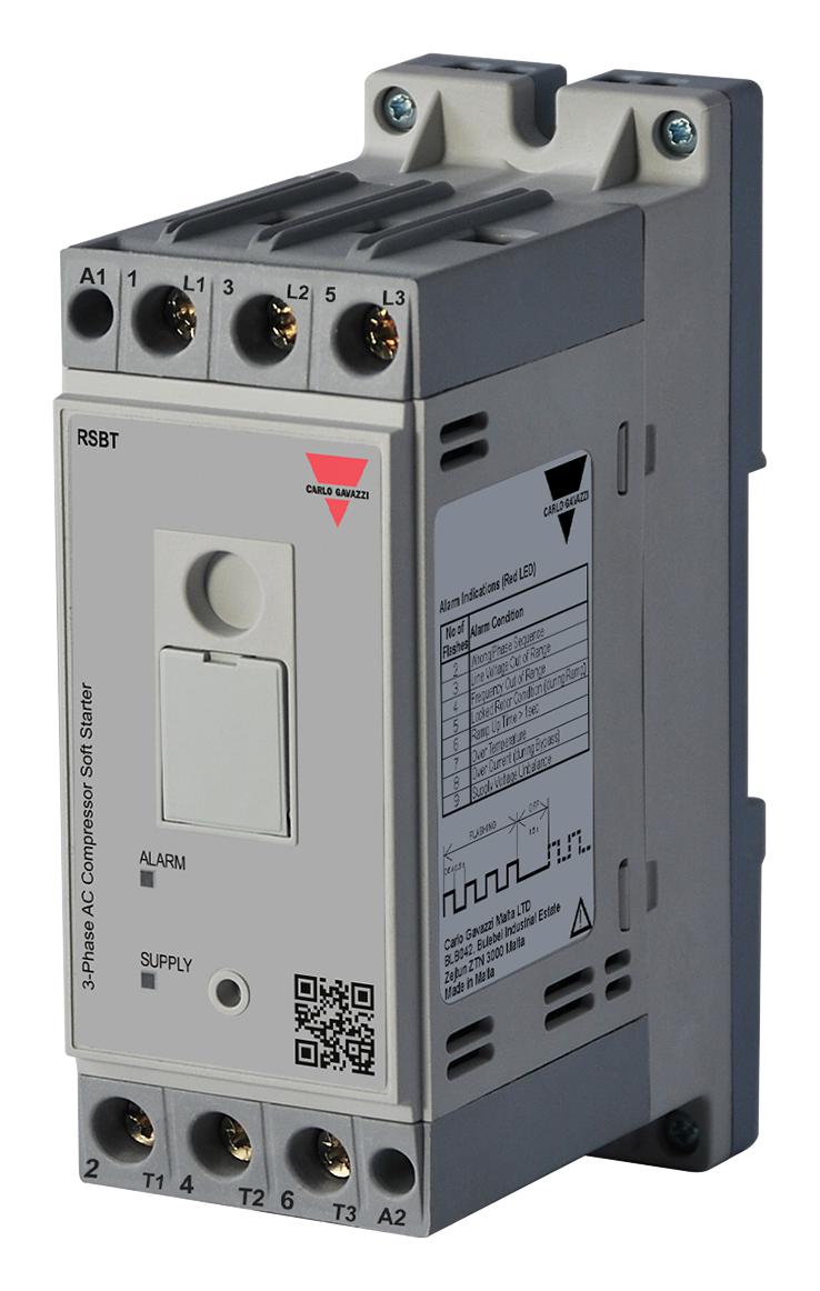 CARLO GAVAZZI RSBT4032EV11HP Soft Starter, 3-Phase, 32 A, 110 to 400 VAC, 15 kW, IP20, RSBT Series