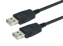 L-COM CAUZALAL-2M USB Cable, Type A Plug to Type A Plug, 2 m, 6.6 ft, USB 2.0, Black