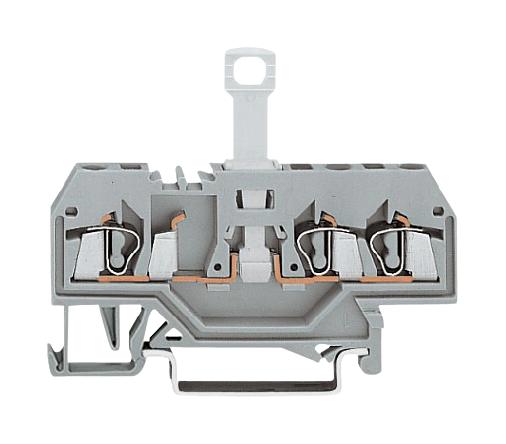 WAGO 280-683 DIN Rail Mount Terminal Block, 3 Ways, 28 AWG, 12 AWG, 2.5 mm&sup2;, Clamp, 10 A