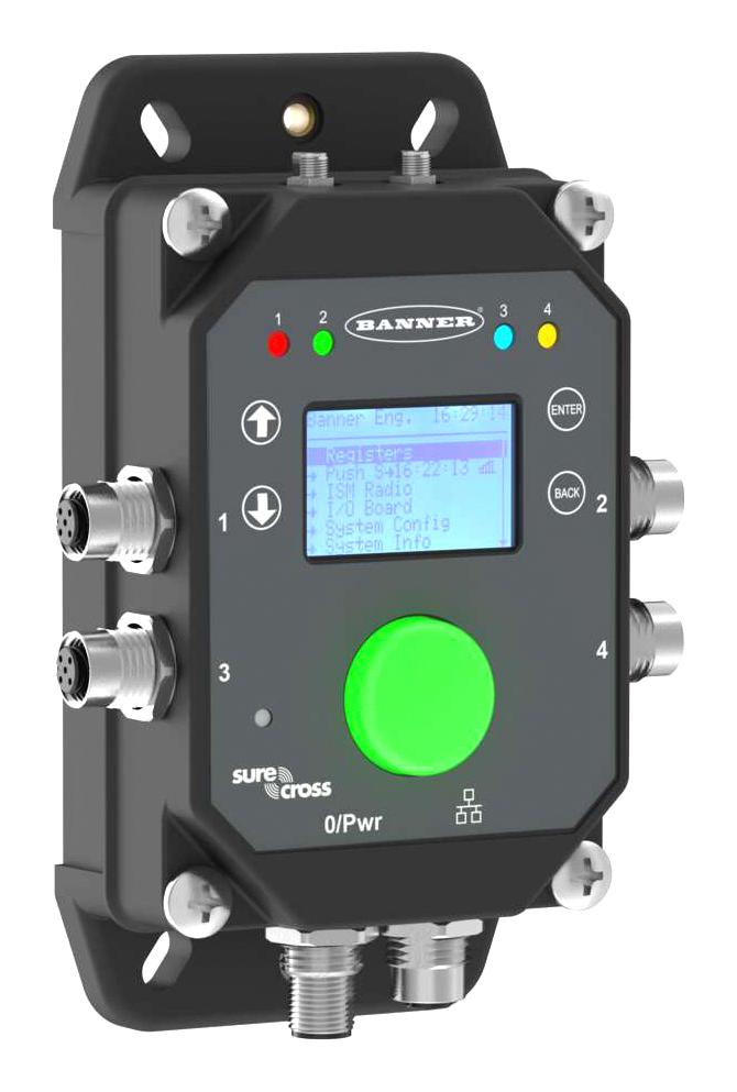 BANNER ENGINEERING DXM1200-X2 Wireless Controller, 30 VDC, IP67, Sure Cross DXM1200 Series