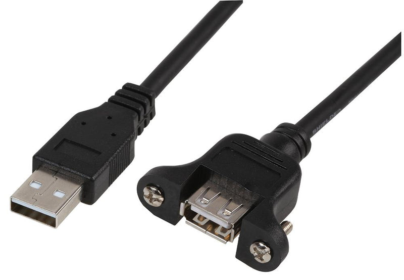 PRO SIGNAL PSG91624 Computer Cable, USB 2.0 A Plug, USB 2.0 A Socket, Panel Mount, 11.84 ", 300 mm, Black