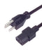 L-COM PCM1012 Mains Power Cord, NEMA 5-15P to IEC 60320 C13, 2.3 m, 10 A, 125 V, Black
