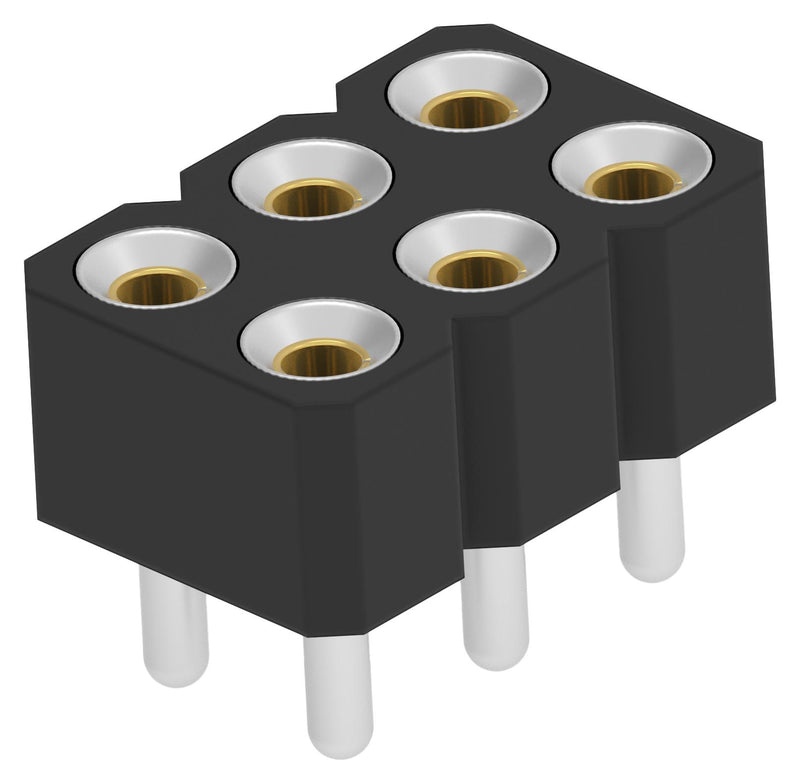 TE CONNECTIVITY 2485254-1 IC & Component Socket, 2Row, 6 Contacts, SIP Socket, 2.54 mm, 2.54 mm, Copper Alloy
