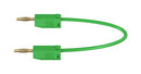 STAUBLI 28.0039-050-25 Banana Test Lead, PVC, 2mm Stackable Banana Plug, 2mm Stackable Banana Plug, 19.6 ", 500 mm, Green