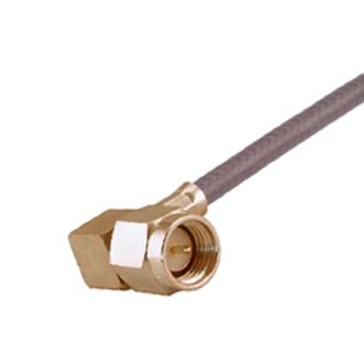 HUBER+SUHNER 16"SMA-50-3-106/111"NE RF / Coaxial Connector, SMA Coaxial, Right Angle Plug, Solder, 50 ohm 22650546