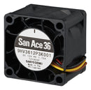 SANYO DENKI 9HV3612P3K001 DC Axial Fan, 12 V, Square, 36 mm, 28 mm, 25.4 CFM