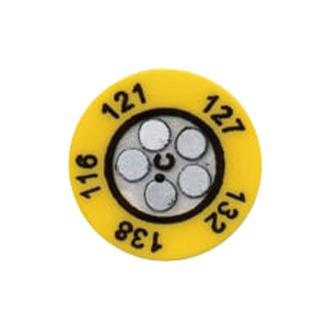OMEGA TL-C5-390-30 Temperature Label, Non-Reversible Round, 5 Point, 198&deg;C to 224&deg;C, 1 s, Pack of 30, TL-C5 Series