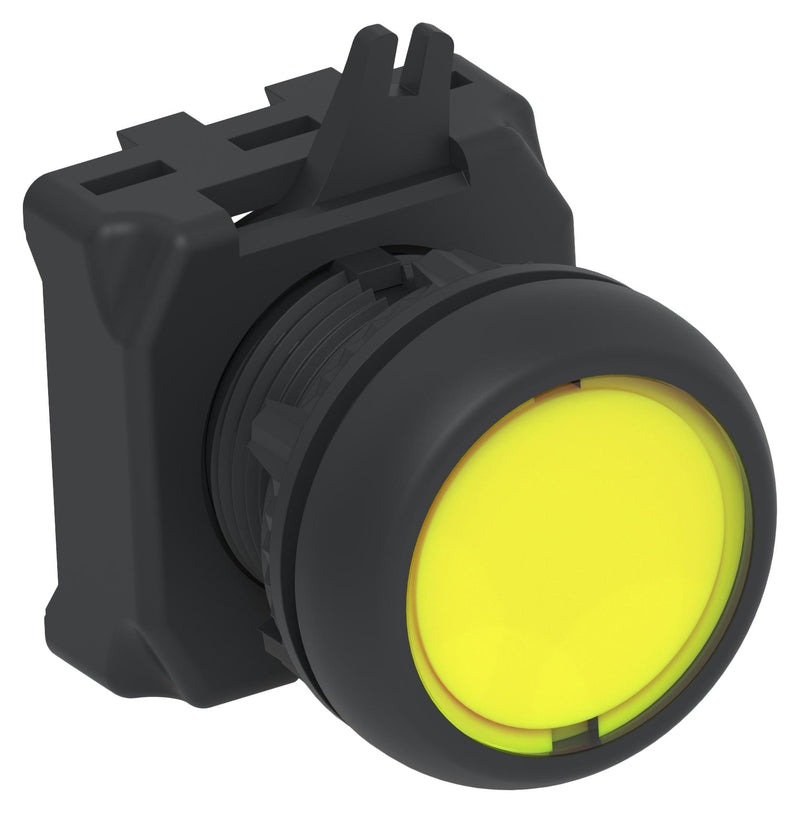 ALCOSWITCH - TE CONNECTIVITY IPE22FLILYL Industrial Pushbutton Switch, IPE Series, 22.5 mm, SPST-1NC / 1NO, Momentary, Round Flush, Yellow