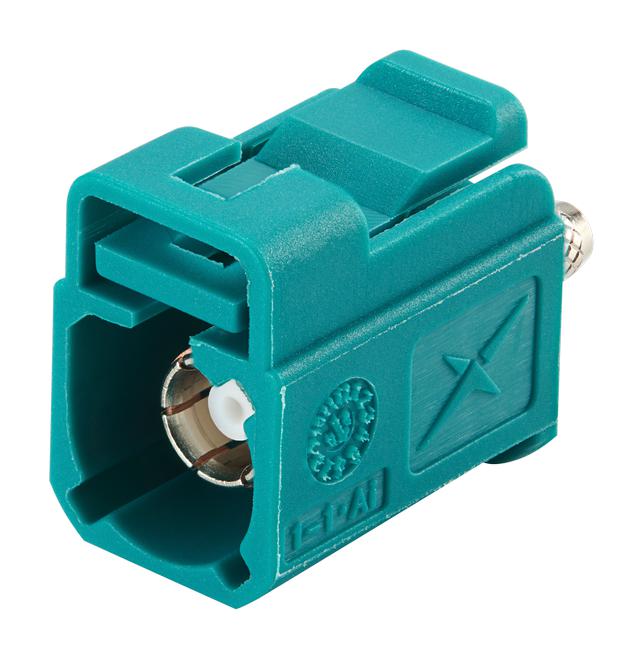 TAOGLAS FK2FZDK RF / Coaxial Connector, Code Z, Water Blue, SMB Fakra Coaxial, Straight Jack, Crimp, 50 ohm