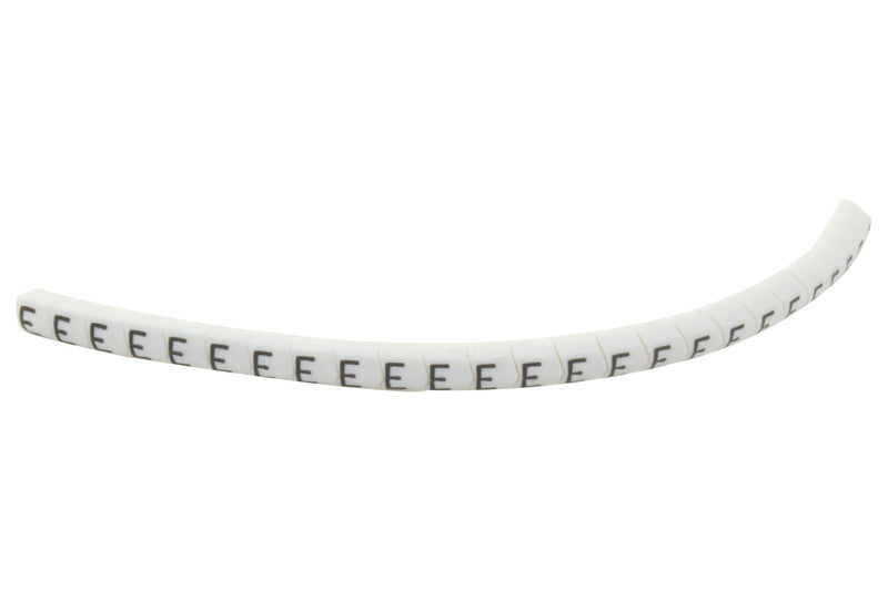 HELLERMANNTYTON 901-11028 Wire Marker, Helagrip, Slide On, Chevron Cut, Pre Printed, E, Black, White, 3.5mm, 3 mm