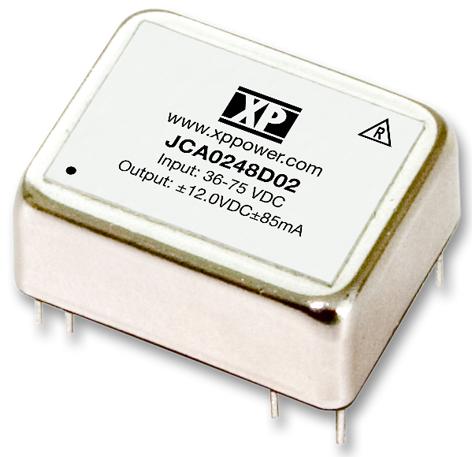 XP POWER JCA0205D01 Isolated Through Hole DC/DC Converter, 2:1 Input, ITE, DIP, 2:1, 2 W, 2 Output, 5 V