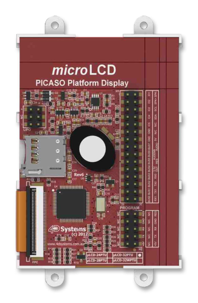 4D SYSTEMS ULCD-32PTU Graphic LCD, 240 x 320, RGB, 5V, I2C, UART, Resistive
