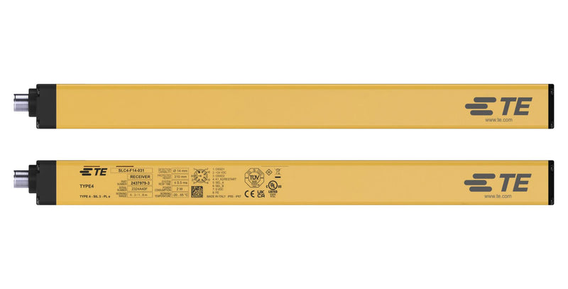 TE CONNECTIVITY SLC4-F14-106 Safety Light Curtain, 14mm Resolution, PL e, Level 4, SIL3, SIL CL3, 105, 1.06 m, 6 m