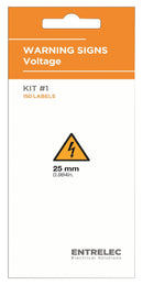 ENTRELEC - TE CONNECTIVITY LB-KIT-WARNING-25-150 Label, Warning, 21.9 mm, 25 mm, PVC, Flash / Risk Of Electric Shock (Symbol) 1SET530001R0000