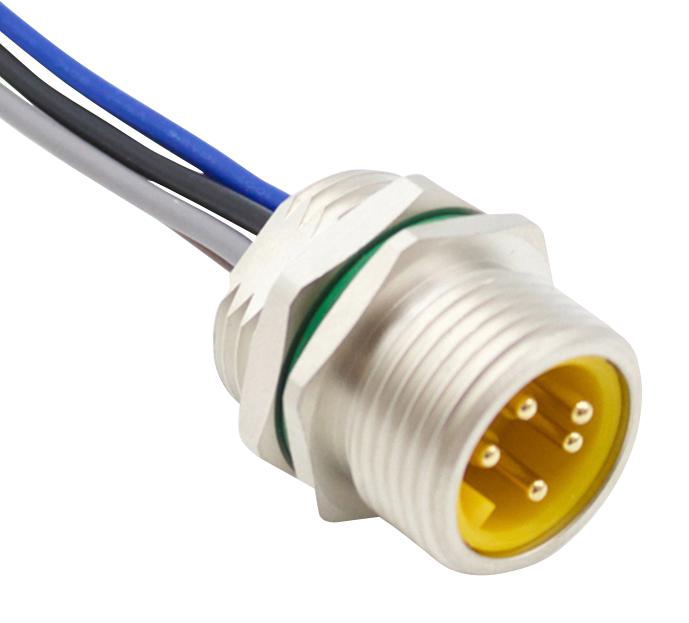 BULGIN LIMITED PXMBNI78FPM05AFL78005 Sensor Cable, 7/8" Plug, Free End, 5 Positions, 500 mm, 19.7 ", Buccaneer 7/8" Series