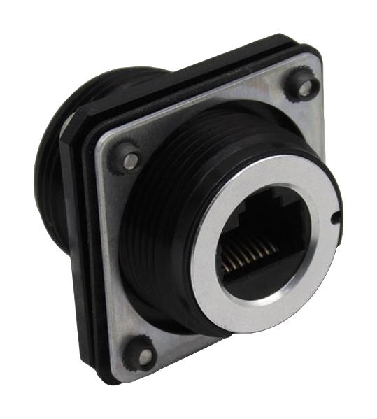 BULGIN LIMITED PXM06265FANBKUS In-Line Adapter, Cat5e, Flange, Adapter, In-Line, RJ45, RJ45, Ethernet Buccaneer 600 Series