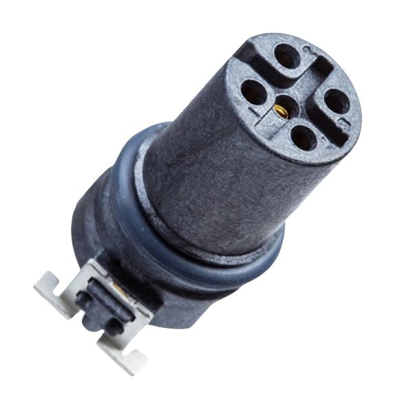 AMPHENOL LTW M12A-04PFFT-EE0001 Sensor Connector, M Series, M12, Female, 4 Positions, Solder Socket, Straight PCB Mount