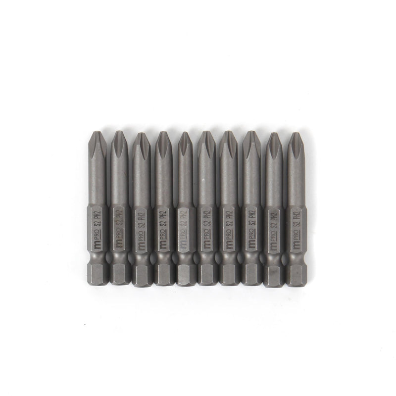 MULTICOMP PRO MP012263 Phillips Bit, 10 Pieces of Phillips Driver Bits, PH2, 50mm, S2