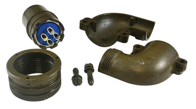 AMPHENOL INDUSTRIAL 97-3108B-18-10S Circular Connector, 97 Series, MIL-DTL-5015 Series, Right Angle Plug, 4 Contacts, Solder Socket