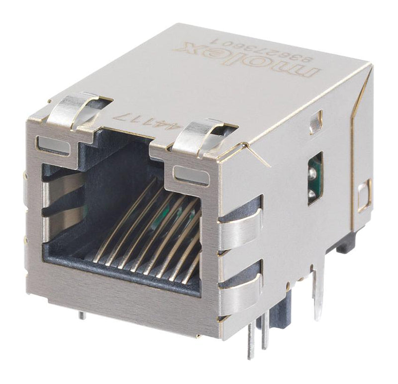 MOLEX 93627-3606 Modular Connector, RJ45 Jack, 1 x 1 (Port), 8P8C, Through Hole Mount