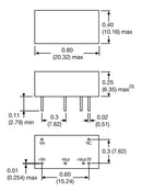 XP Power IA0515D IA0515D Isolated Through Hole DC/DC Converter ITE 1:1 1 W 2 Output 15 V 33 mA
