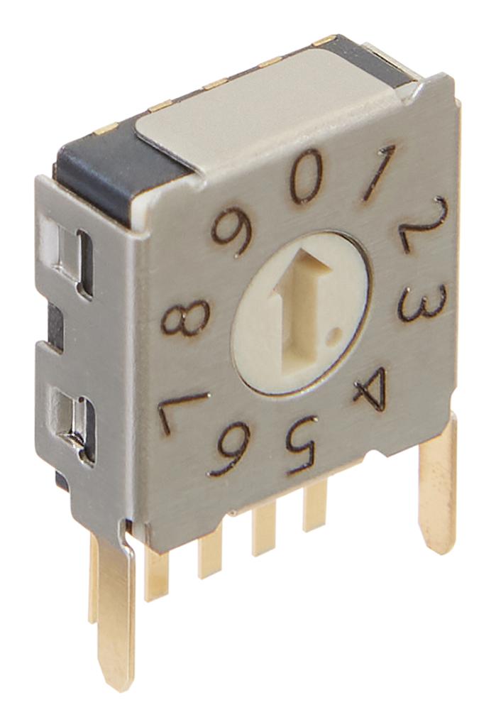 NKK SWITCHES FD01FR10H ROTARY CODED SWITCH, 10POS, 20V, R/A TH