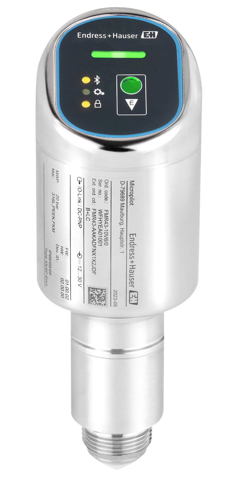 ENDRESS+HAUSER FMR43-AAKAKFNTA3CKBFA Level Transmitter, Tri-Clamp, 20 bar, &plusmn; 1mm (&plusmn; 0.04"), Digital, Analogue, 4-20mA/IO-Link