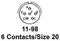AMPHENOL AEROSPACE D38999/24WB98PN JAM NUT CONN, RCPT, SIZE 11, 6POS, PANEL