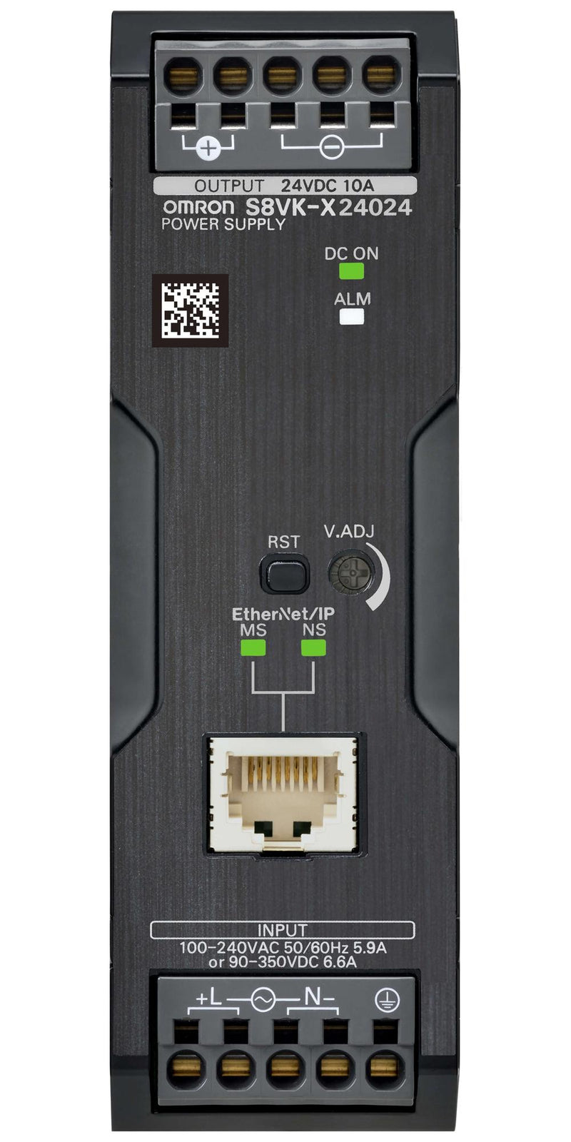 OMRON INDUSTRIAL AUTOMATION S8VK-X24024-EIP AC/DC DIN Rail Power Supply (PSU), ITE, 1 Output, 240 W, 24 V, 10 A