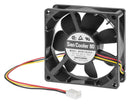 SANYO DENKI 9A0812G423 DC Axial Fan, 12 V, Square, 80 mm, 25 mm, Ball Bearing, 53 CFM