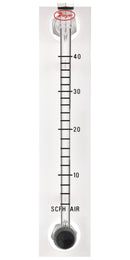 DWYER VFB-54-BV Air Flowmeter, Brass Valve, 10 to 150 SCFH, 100 psi, 3% Accuracy, 1/8" FNPT, Visi-Float VFB Series