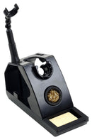 MULTICOMP PRO MP014023 SOLDERING IRON STAND WITH SOLDERING WIRE HOLDER CLIP BLACK COLOR.