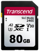 TRANSCEND TS80GSDC240I Flash Memory Card, 3D NAND, SD Card, UHS-1, Class 2, Class 30, V30, 80 GB, 3.6 V, -40 &deg;C, 85 &deg;C