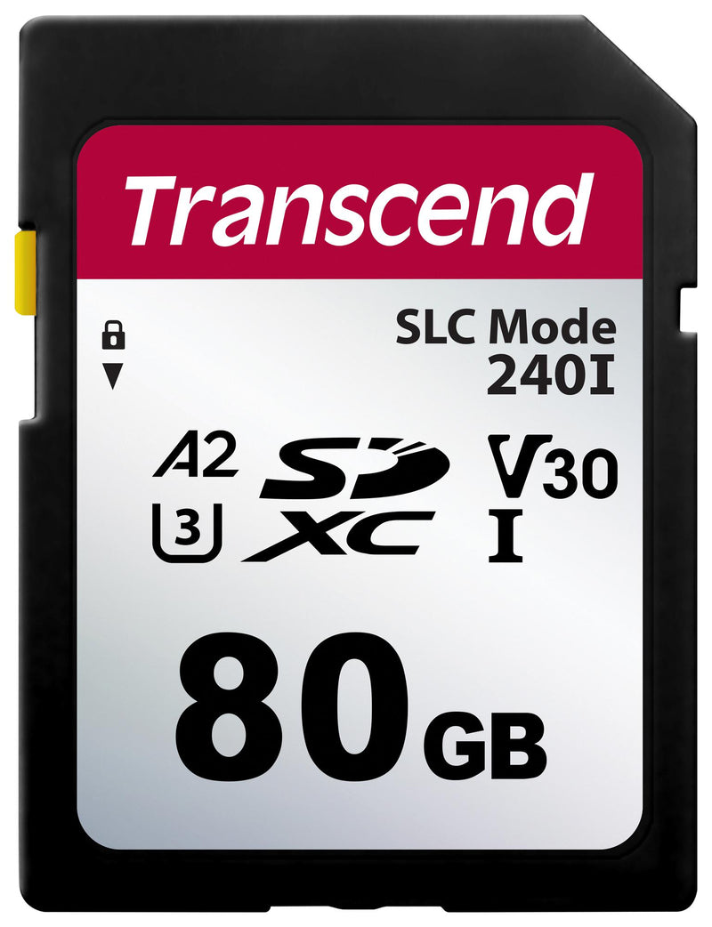 TRANSCEND TS80GSDC240I Flash Memory Card, 3D NAND, SD Card, UHS-1, Class 2, Class 30, V30, 80 GB, 3.6 V, -40 &deg;C, 85 &deg;C