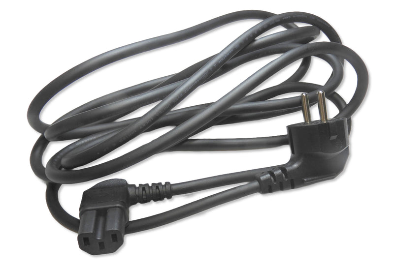 MULTICOMP PRO GW-151849 Mains Power Cord, 10/16A, 90&deg; CEE 7/7 Plug to 90&deg; IEC 60320-1 C15, 3 m, 250 V, Black
