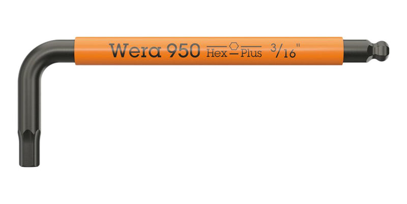 WERA 05022655001 Hex Key, 3/16 ", L Key, 80 mm