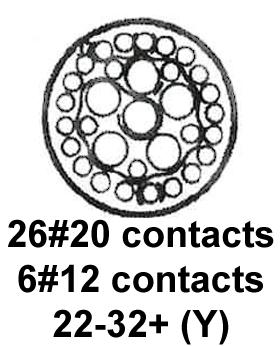 CINCH CONNECTIVITY SOLUTIONS BACC45FT22-32P8 Circular Connector, BACC Series, MIL-DTL-26500 Series, Straight Plug, 32 Contacts, Crimp Pin