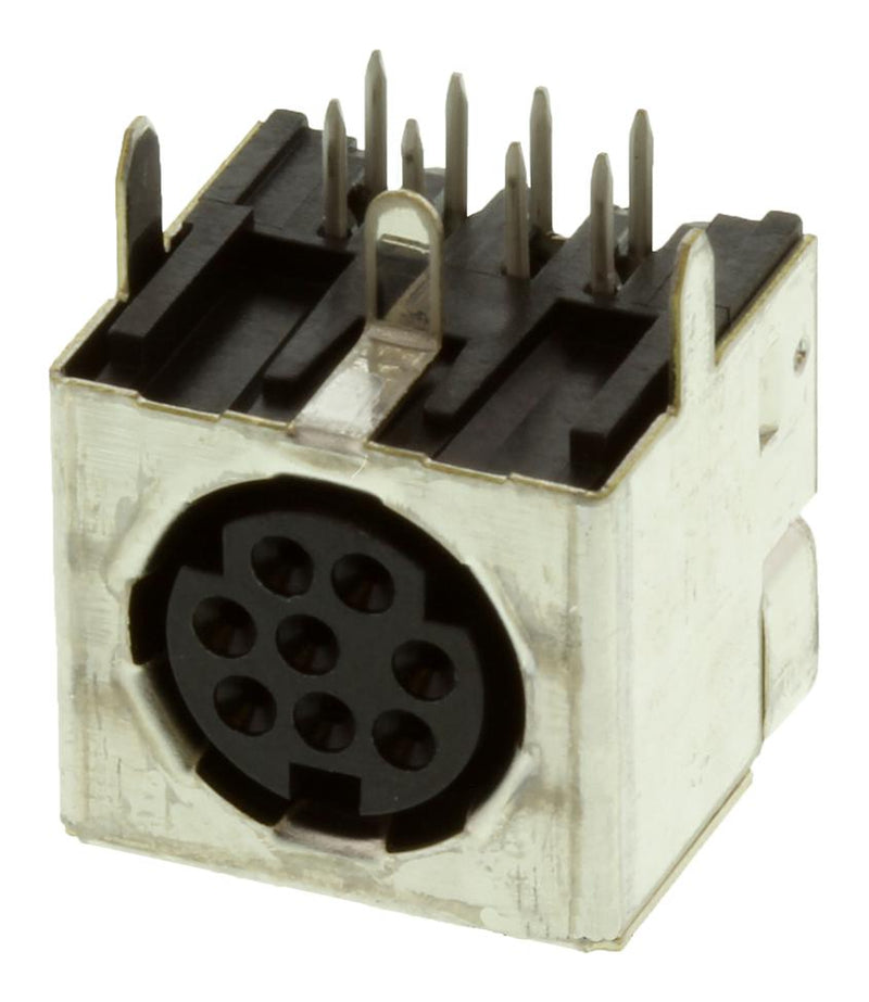 AMP - TE CONNECTIVITY 5749268-1 DIN Audio / Video Connector, 8 Contacts, Jack, PCB Mount, Through Hole Right Angle