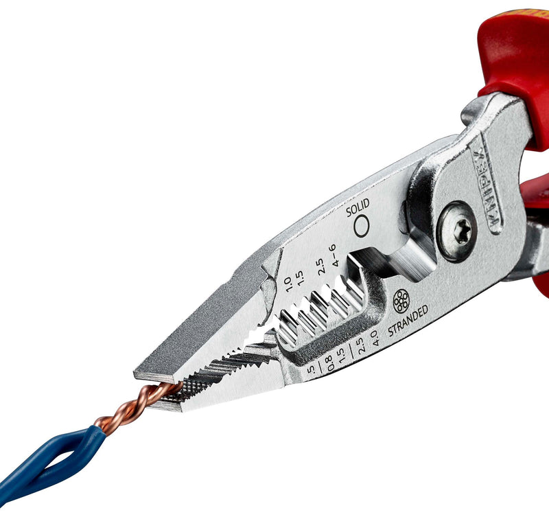 KNIPEX 13 76 200 ME Wire Stripper, 0.75-6mm2 Solid & 0.5-4mm2 Stranded Conductors, Copper & Aluminium Cable, 200mm