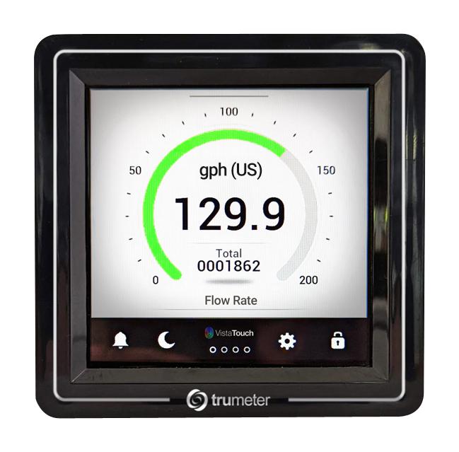 TRUMETER VT-FLOW-LV Rate Indicator and Totalizer, Flow Meter, HD Graphical, Touchscreen, 12 to 24 V, Vista Touch Series