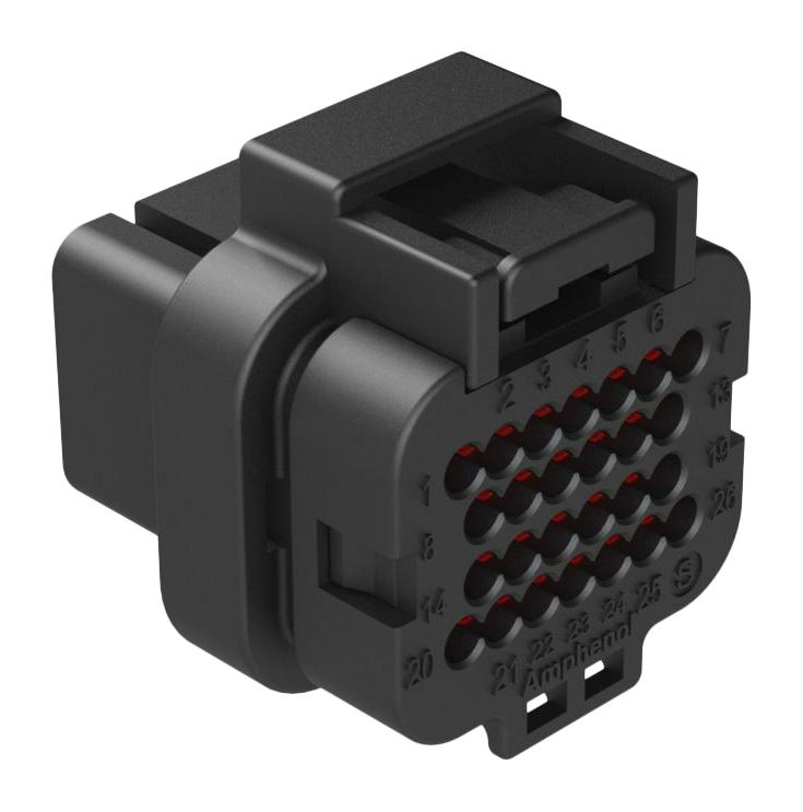 AMPHENOL SINE/TUCHEL ATS06-26SB AUTOMOTIVE HOUSING, PLUG, 26P, 7.5A, BLK
