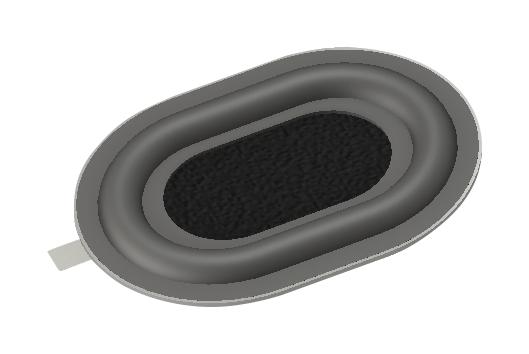 PUI AUDIO APR050SO-R Passive Radiator, Oval, 78Hz, 37mm Dia, 3.35mm Depth