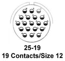 AMPHENOL AEROSPACE D38999/26FJ19SN CIRCULAR CONNECTOR PLUG SIZE 25, 19 POSITION, CABLE