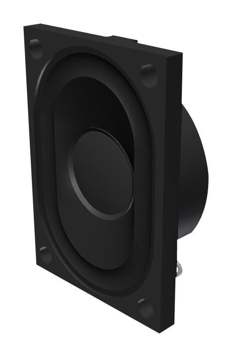 PUI AUDIO AS04008PO-2-R Speaker, 450 Hz to 20 kHz, 8 ohm, 2 W, 84 dBA, Oval with Rectangular Frame, Bare Mount